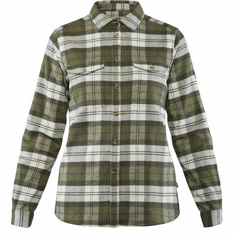 Fjällräven Övik Shirts Green Singapore For Women (SG-420887)